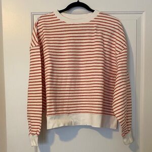 American Eagle Outfitters Red and White Knit Top
